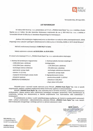 List referencyjny BOX HAUS