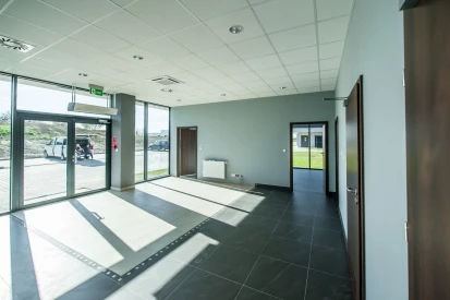 PIONART - <a href="https://www.promus.com.pl/en/offer/general-contracting/design-and-construction-steel-halls">Warehouse hall</a>, galvanizing plant hall with social and office facilities