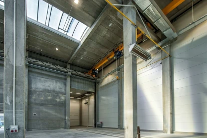 PIONART - <a href="https://www.promus.com.pl/en/offer/general-contracting/design-and-construction-steel-halls">Warehouse hall</a>, galvanizing plant hall with social and office facilities