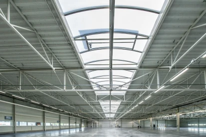 PIONART - <a href="https://www.promus.com.pl/en/offer/general-contracting/design-and-construction-steel-halls">Warehouse hall</a>, galvanizing plant hall with social and office facilities